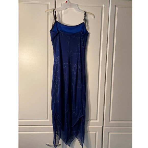 VINTAGE MID-LENGTH SAPHIRE SPARKLE SHEATH DRESS by RAMPAGE–SIZE JUNIORS MED - Picture 2 of 3